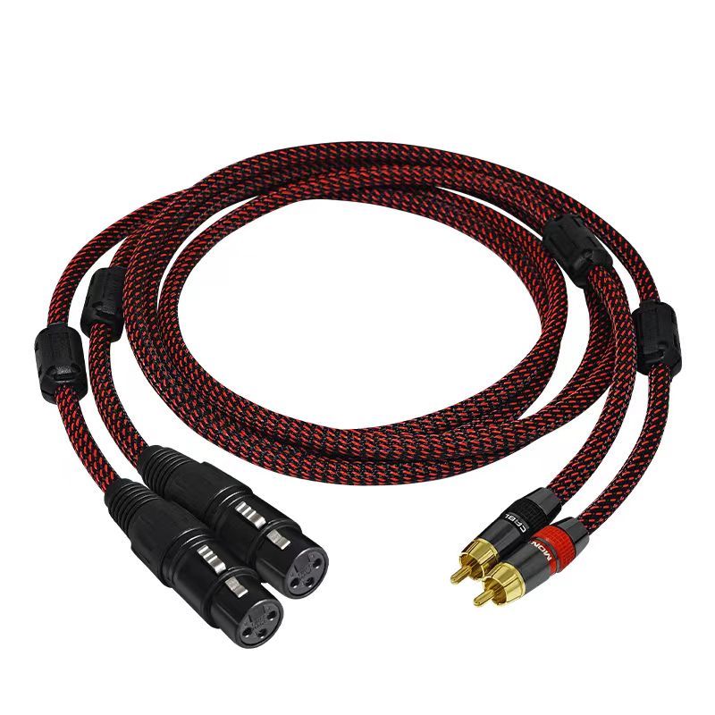 American Monster Double Lotus to Double XLR สายบาลานซ์ทองแดงปราศจากออกซิเจน RCA to XLR Mixer เพาเวอร์แอมป์สายเชื่อมต่อเสียง