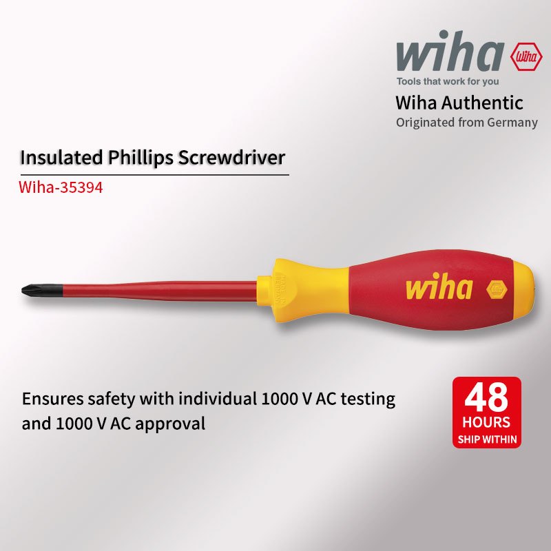Wiha Vde ไขควง 35394 PH2 ไขควง 218 มม. ผลิตในเยอรมัน ไขควงกันไฟ 95g