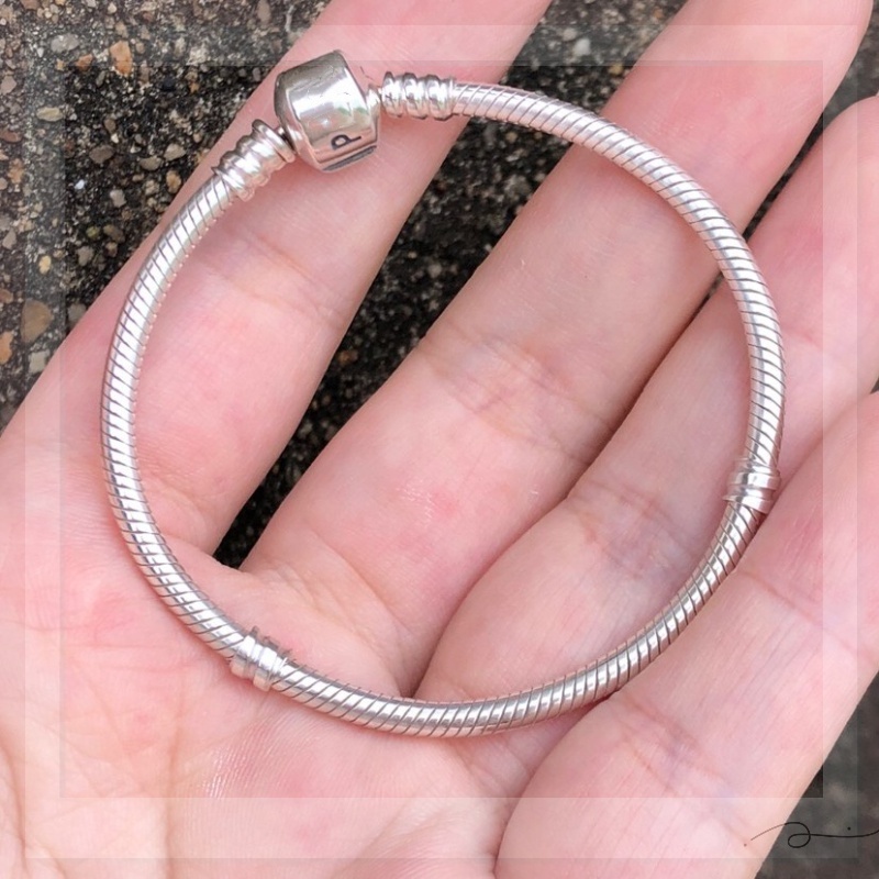 สร้อยข้อมือ PAN คลาสสิก ดีไซน์แบบเงิน 925 เหมาะสำหรับงานDIY Charm