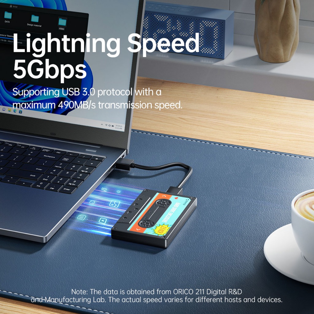 Orico ฮาร์ดไดรฟ์ USB3.0 HDD Enclosure ภายนอกโปร่งใส HDD Case DIY สติกเกอร์สําหรับ SSD HDD Cassette เทปออกแบบ