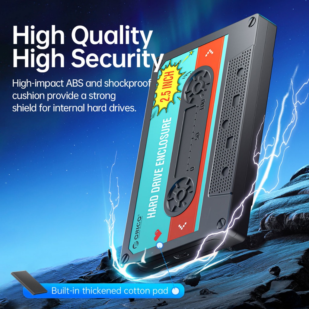 Orico ฮาร์ดไดรฟ์ USB3.0 HDD Enclosure ภายนอกโปร่งใส HDD Case DIY สติกเกอร์สําหรับ SSD HDD Cassette เทปออกแบบ
