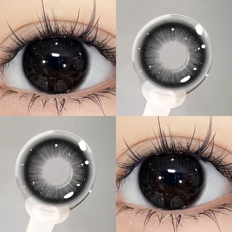 Colorhunter คอนแทคเลนส์ 2 PCS Black คอนแทคเลนส์ G2 Black สําหรับ 1 ปีใช้ 14.2mm 0-8 องศา