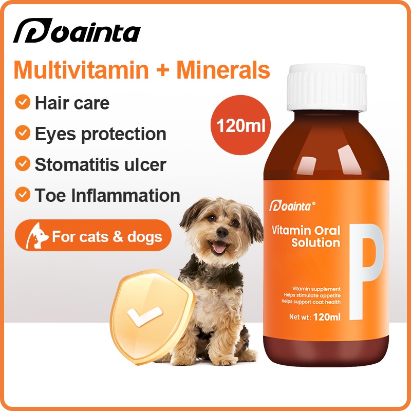 PUAINTA 120ml Pet Multivitamins Supplement Vitamins Oral Liquid for Cats and Dogs