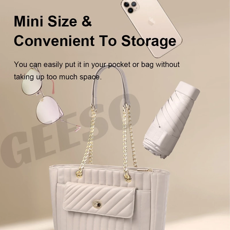 GEESO UPF50+ ร่มพกพาขนาดเล็ก กันแดด UV กันฝน Mini Pocket Umbrella 225g thumbnail 8