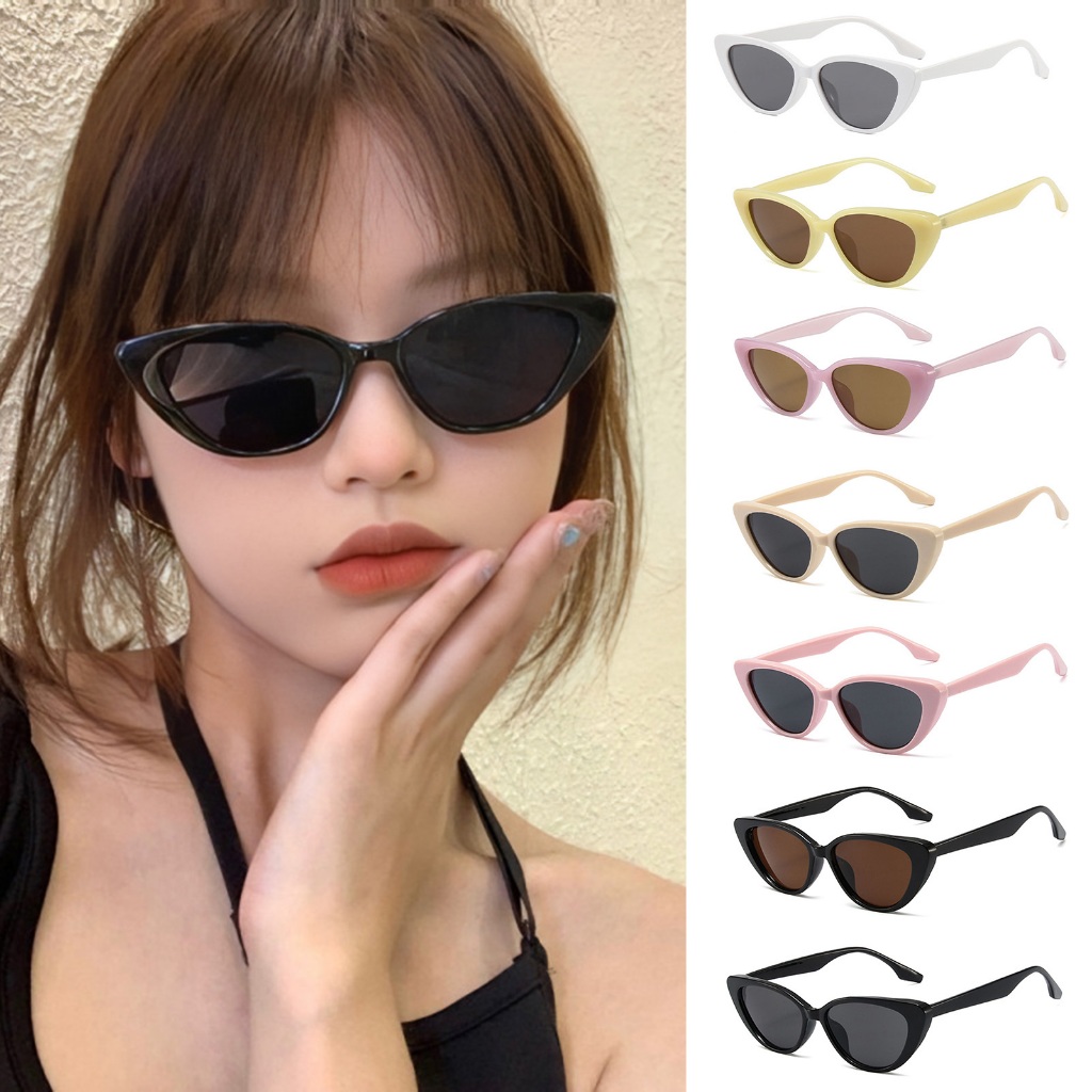 พร้อมส่ง-แว่นตากันแดดตาแมวY2Kแฟชั่นเกาหลีสไตล์วินเทจป้องกันรังสียูวีเบาพิเศษแว่นกรองแสงผู้ชายและผู้หญิง