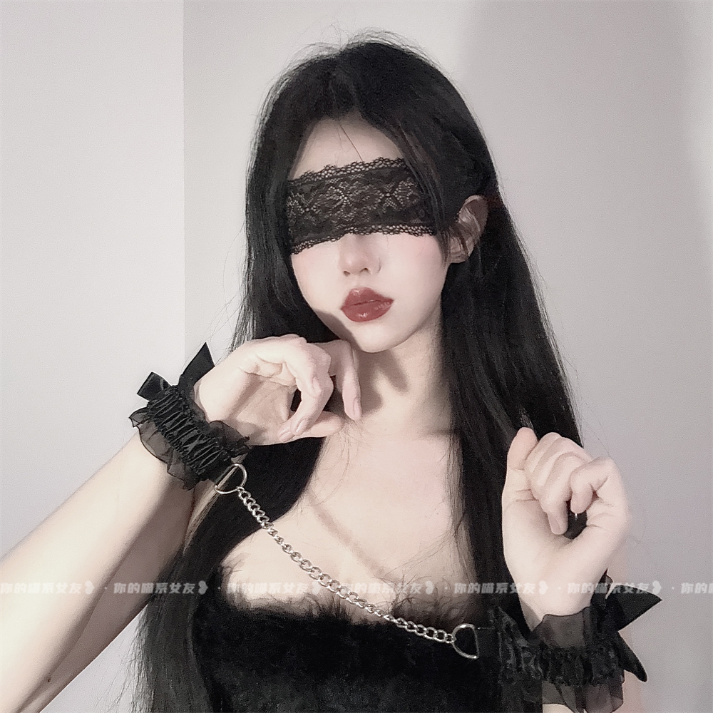 เซ็กซี่โบว์โซ่สร้อยข้อมือคู่ Props Blindfolded ลูกไม้ Blindfold Pure Lust สร้อยข้อมือ Photo Props