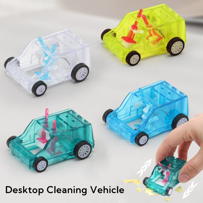 มินิเดสก์ท็อปทําความสะอาดรถยางฝอย Confetti เก็บฝุ่นเครื่องเขียนสร้างสรรค์ WJ598