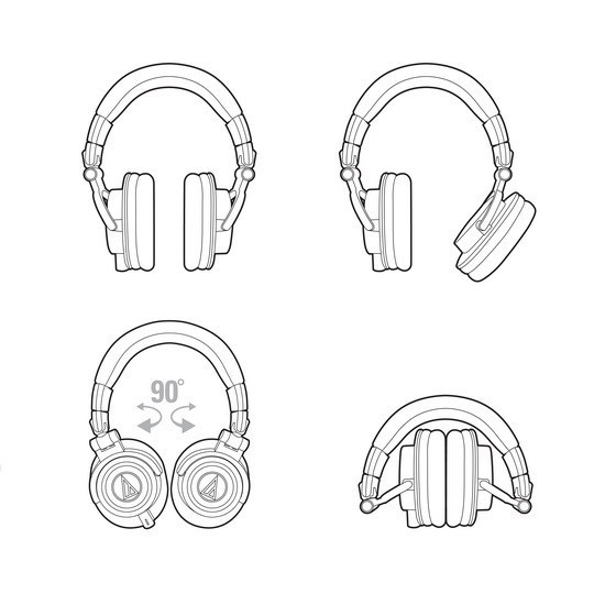 Audio Technica ATH-M50X ชุดหูฟังมืออาชีพ ชุดหูฟังมอนิเตอร์ แบบมีสาย
