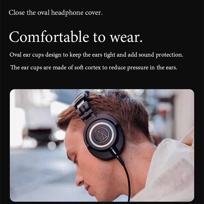 Audio Technica ATH-M50X ชุดหูฟังมืออาชีพ ชุดหูฟังมอนิเตอร์ แบบมีสาย