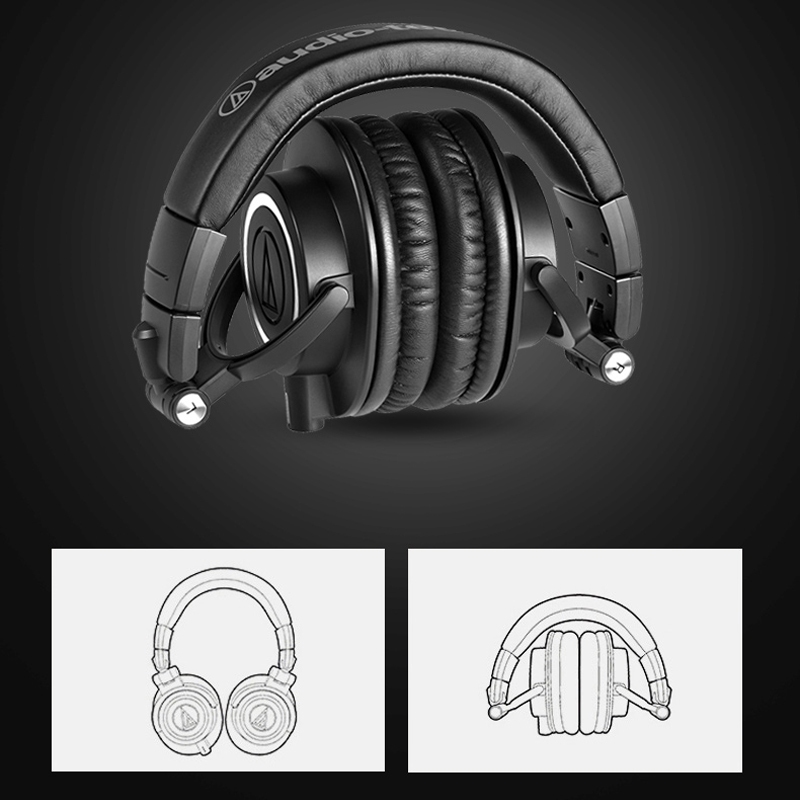 Audio Technica ATH-M50X ชุดหูฟังมืออาชีพ ชุดหูฟังมอนิเตอร์ แบบมีสาย