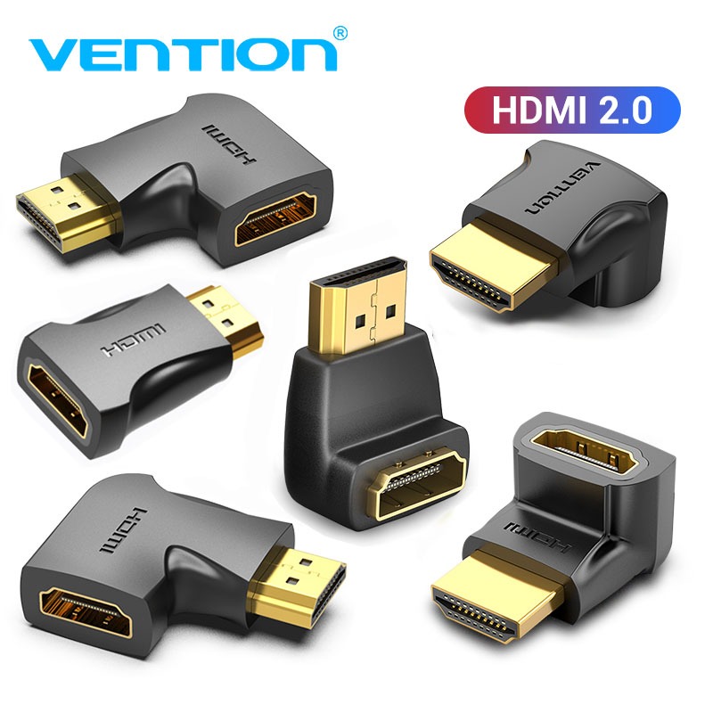 Vention อะแดปเตอร์ HDMI 270 90 องศามุมขวา Male to Female Converter สําหรับ PS4 HDTV สาย HDMI 4K HDMI 2.0 Extender