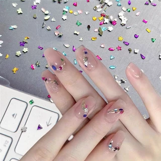 Rou Bao 100 ชิ้น/แพ็คเล็บ Mini สีสันผสมพิเศษเรซิ่น Rhinestones Superflash เล็บ Art DIY ตกแต่ง