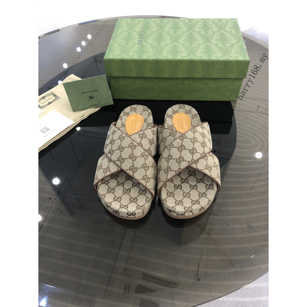 New_gucci รองเท้าแตะหนังผู้ชายสไลด์รองเท้าชายหาดขนาด 38-46 CD311