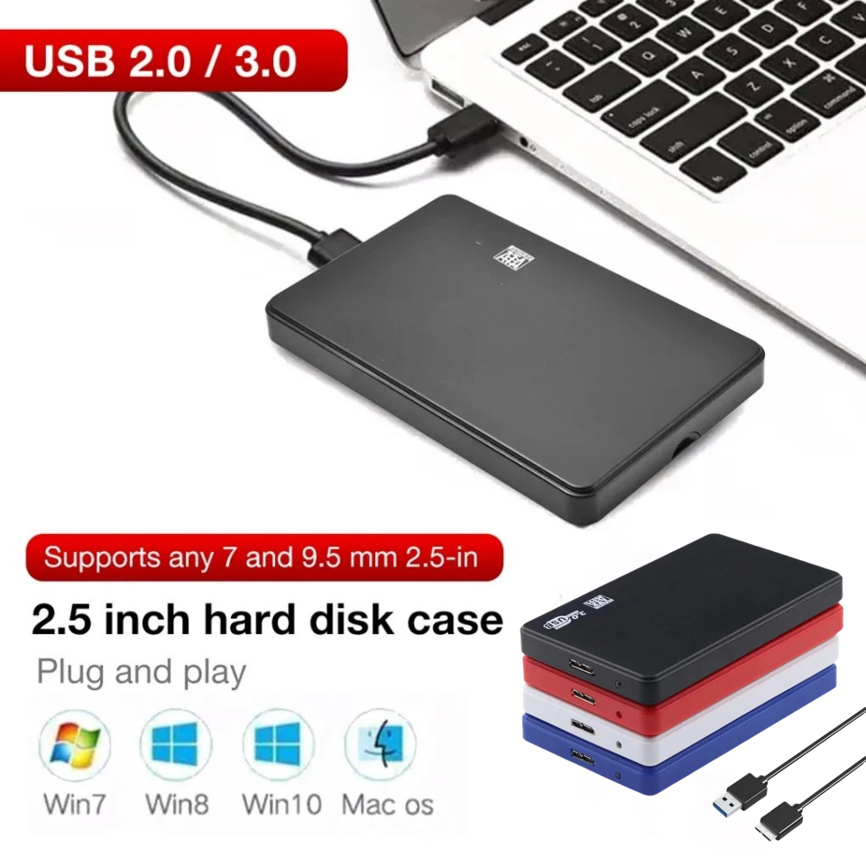 Usb 3.0 ถึง 2.5 นิ้ว Hard Drive Case SATA HDD SSD Enclosure 5Gbps ฮาร์ดไดรฟ์ภายนอกกล่องดิสก์สําหรับแล็ปท็อปพีซีสมาร์ทโฟน