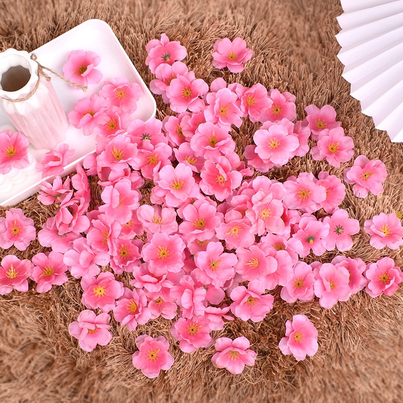 ดอกไม้ปลอม 100 ชิ้น ดอกซากุระ ดอกไม้ประดิษฐ์กลีบ sakura diy ต้นซากุระ ใช้ในร้านเสริมสวย, ตกแต่งบ้าน, ตกแต่งแต่งงาน