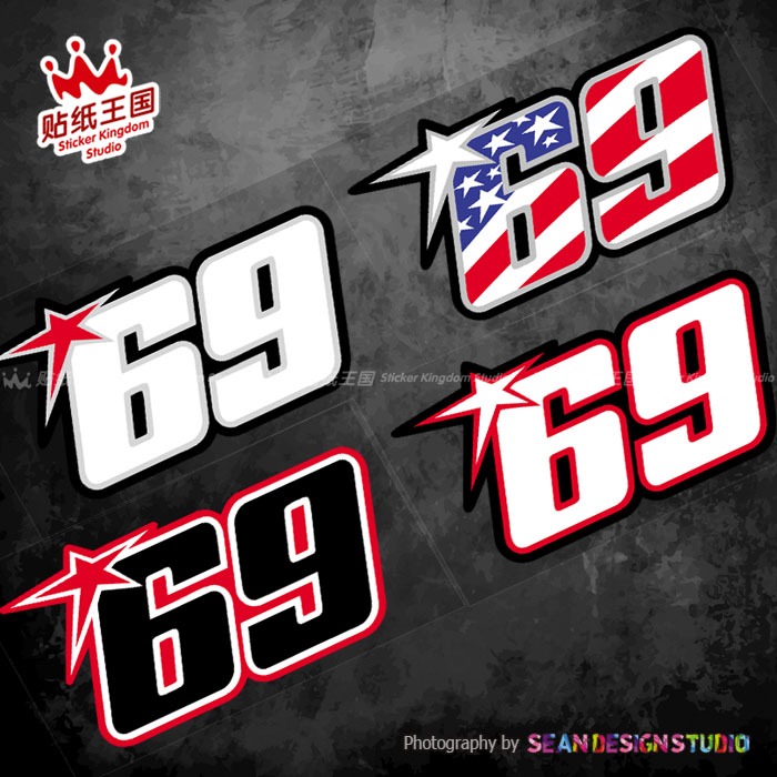 สําหรับ motogp Nicky Hayden 69 สติกเกอร์หมวกกันน็อครถจักรยานยนต์ Motocross มอเตอร์ไซด์สะท้อนแสงกันน้ํา Decals 02
