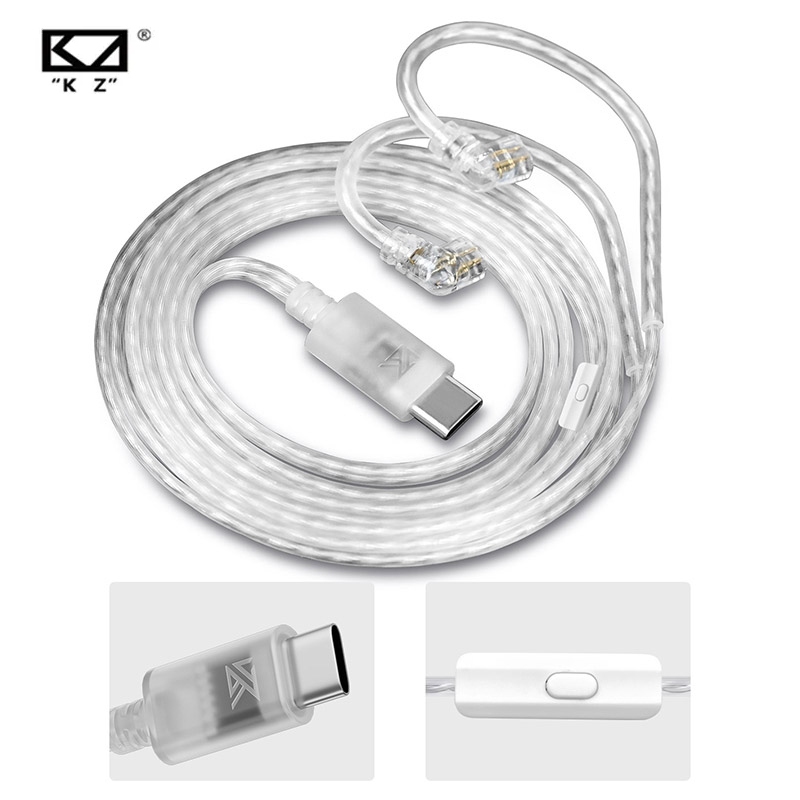 Kz Original TYPE-C สายหูฟังชุบเงินอัพเกรดสายหูฟังสําหรับ KZ Castor