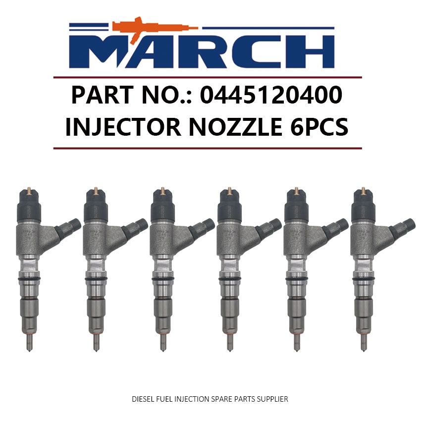หัวฉีดดีเซล 6 ชิ้น 0445120399 สําหรับ CAT C4.4 C7.1 เครื่องยนต์ M315D2 M317D2 0445120400