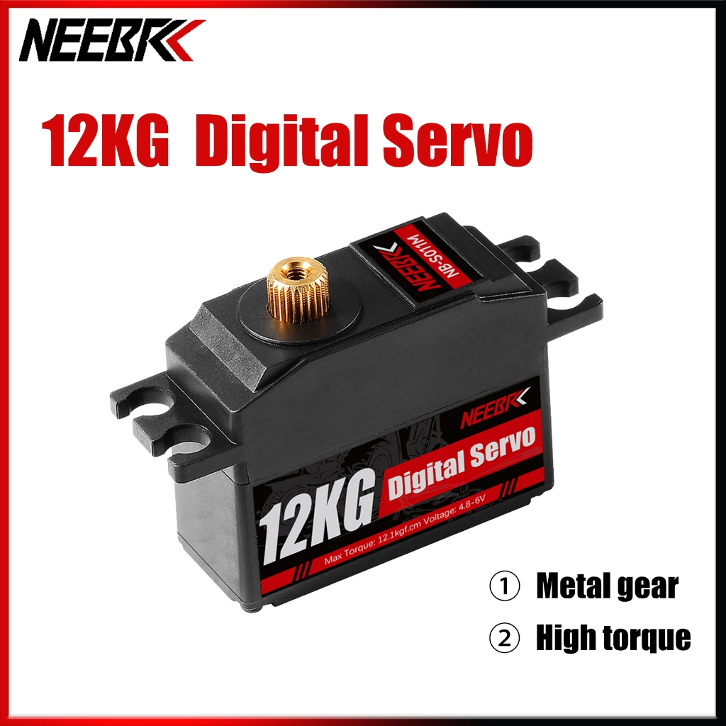 Neebrc เซอร์โวดิจิตอลมอเตอร์ 12 กก. สั้น Body Servo เกียร์โลหะกันน้ํา Servo Digital Servo สําหรับรถ Rc 1/8 1/10 1/12 DIY หุ่นยนต์ของเล่น