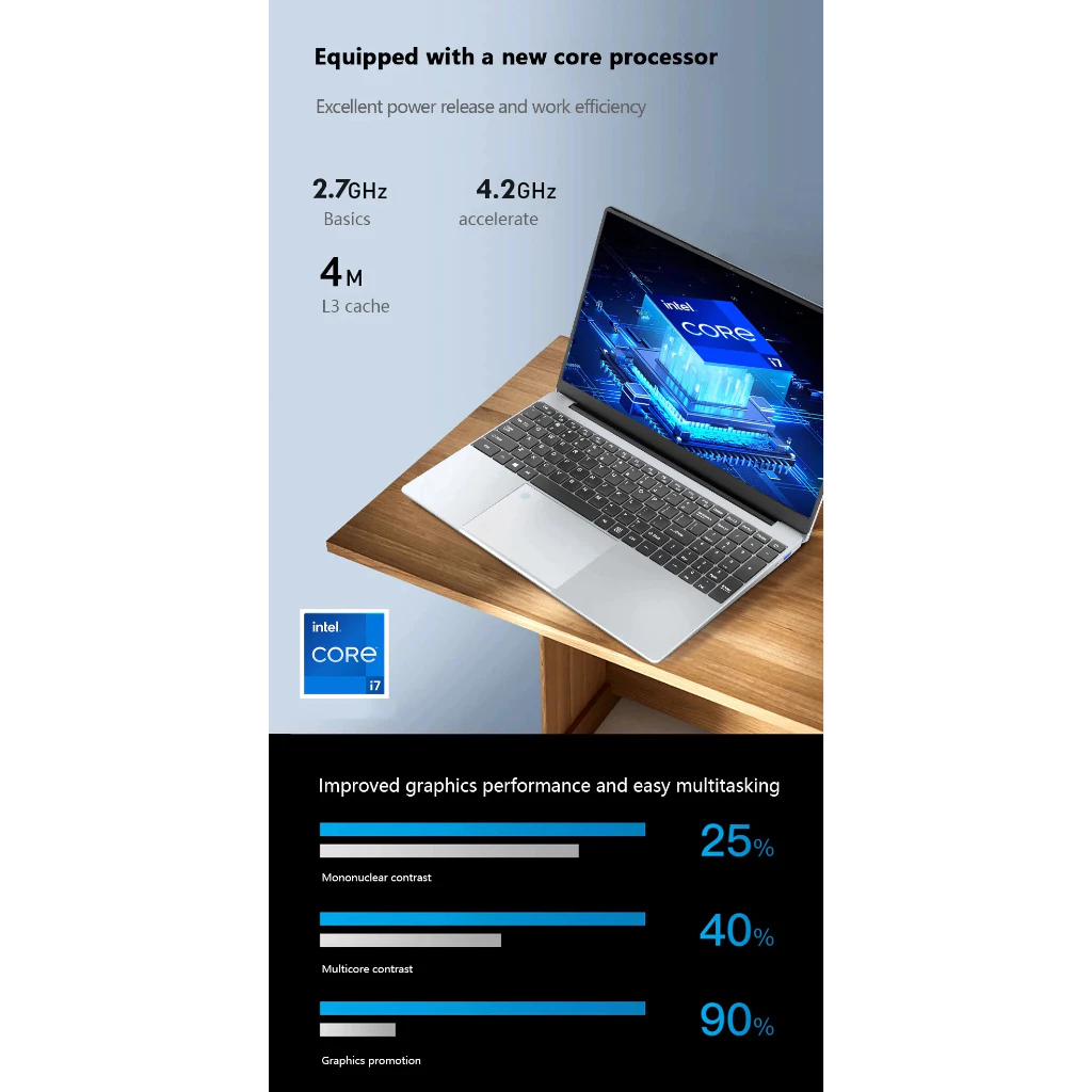 เปิดตัวผลิตภัณฑ์ใหม่Fingerprint Uniock Notebook Windows 11 Pro 15.6 นิ้วคอมพิวเตอร์แล็ปท็อป PC Gamer Intel Core i7 8500Y Office Study Gaming แล็ปท็อป i7 thumbnail 6