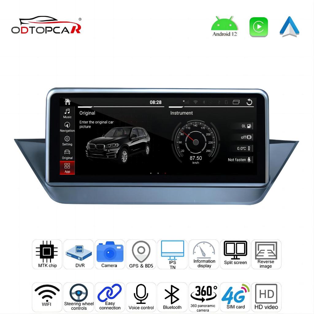 Odtopcar สําหรับ BMW-X1 E84 CCC (2009-2015) 10.25 นิ้ว HD หน้าจอสัมผัสอัพเกรด Android 9.0 ระบบรถสเตอ