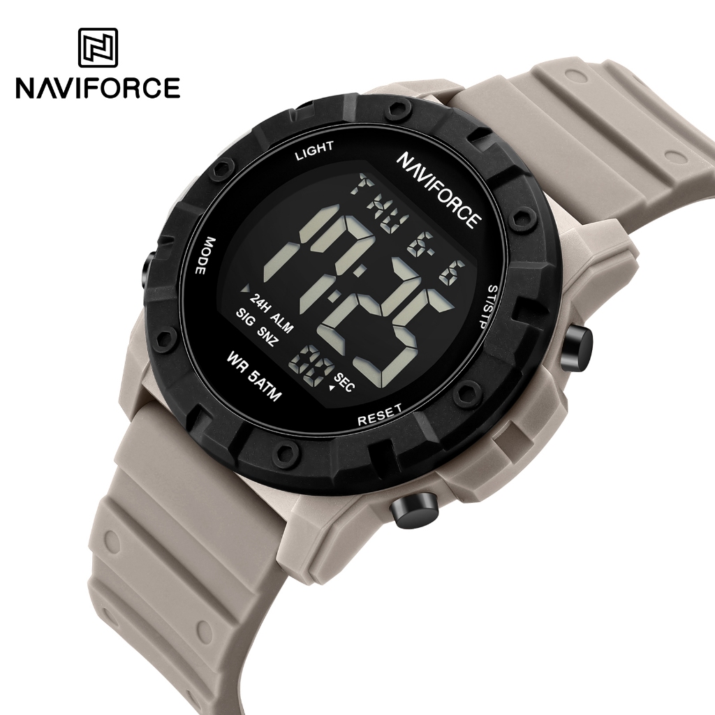 Naviforce 7110 นาฬิกาอิเล็กทรอนิกส์ผู้ชายจอแสดงผลดิจิตอล 5AMT กันน้ํากีฬานาฬิกาด