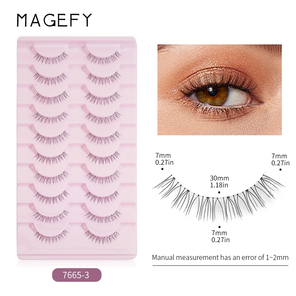 MAGEFY ขนตาปลอมธรรมชาติ 3D ใช้ซ้ําได้ 10 คู่ สําหรับผู้เริ่มต้นแต่งหน้า ขนตาปลอมเกาหลี สไตล์แฟรี่ ขนตาปลอมแบบเซท ขนตาไอดอล ขนตาปลอมแบบมืออาชีพ คุณภาพสูง