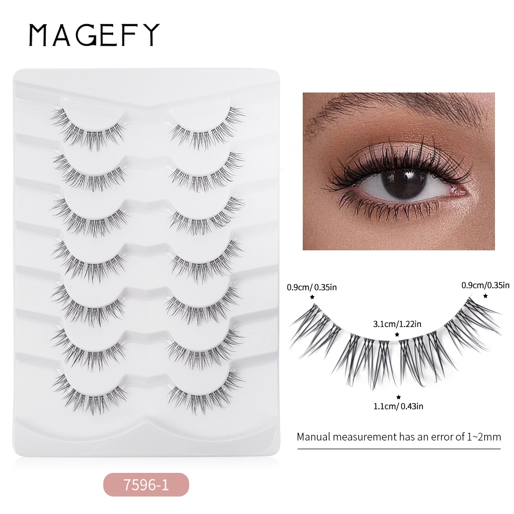 MAGEFY 7คู่คุณภาพสูงขนตาปลอม 3D ดูเป็นธรรมชาติ ใช้ซ้ําได้ ต่อขนตา