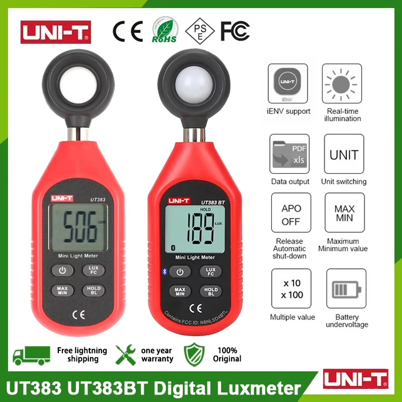 UNI-T UT383 UT383BT Digital Luxmeter เท่านั้น UT383BT Bluetooth Mini Light Meter อุปกรณ์ทดสอบสิ่งแวด