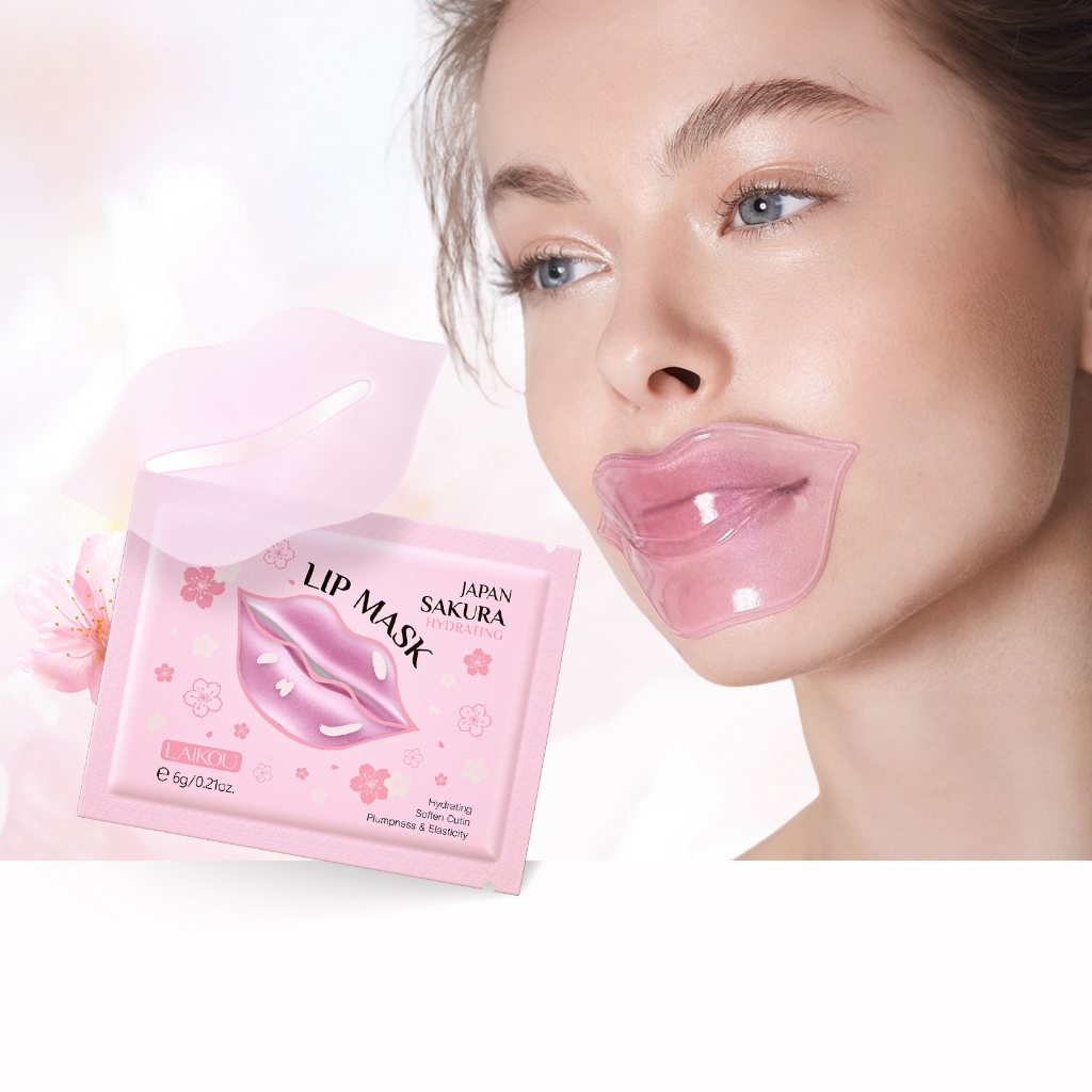 Laikou Japan Sakura Hydrating Lip Mask ลิปมาสก์ ลดริ้วรอย สารสกัดจากธรรมชาติ บํารุงริมฝีปาก 6 กรัม.
