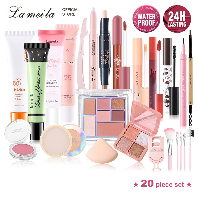Lameila Cosmetics Beauty Set 20 ชิ้นกันน้ําติดทนนาน Sweatproof