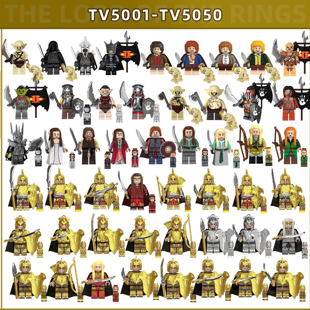 Lord แหวน Minifigures Frodo Merry Elrond Legolas Aragorn Elven Warrior Goblin Building Blocks ของเล่