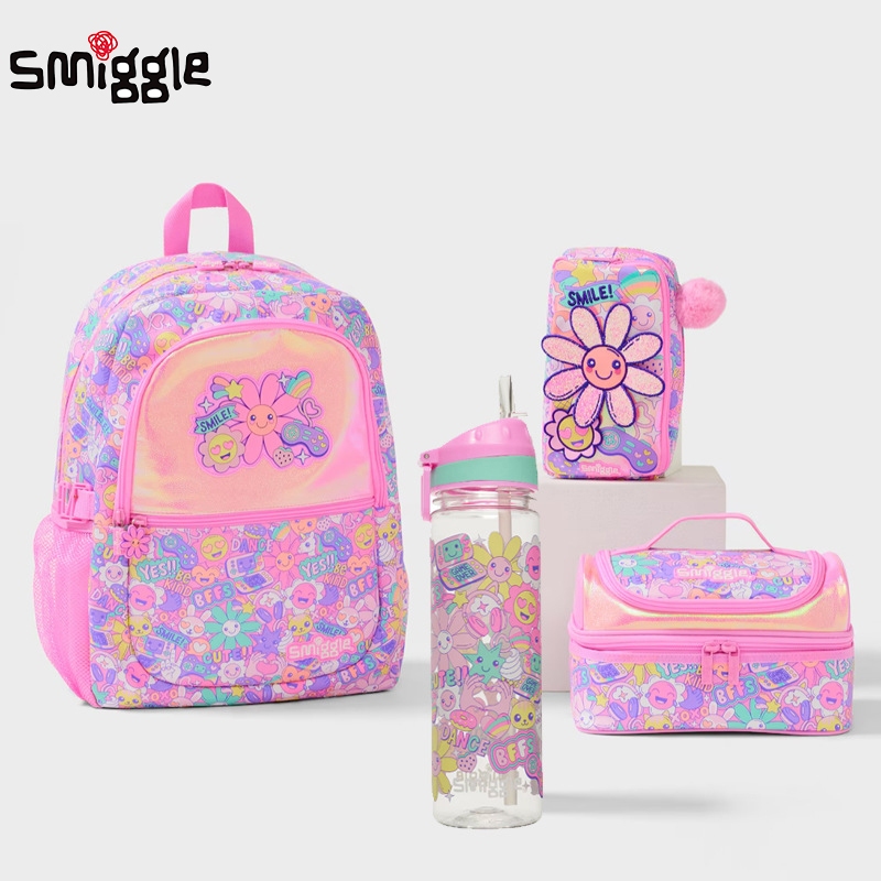 ออสเตรเลีย Smiggle Original Childrens Schoolbag Girls Sunflower Cute Waterproof Backpack Kawaii ยอดนิยมกระเป๋าเด็ก 16 นิ้ว