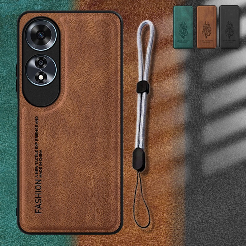 ซองหนังสําหรับ OPPO A60/A60 NFC/CPH2631 เคสโทรศัพท์พร้อมเชือกโทรศัพท์แบบปรับได้