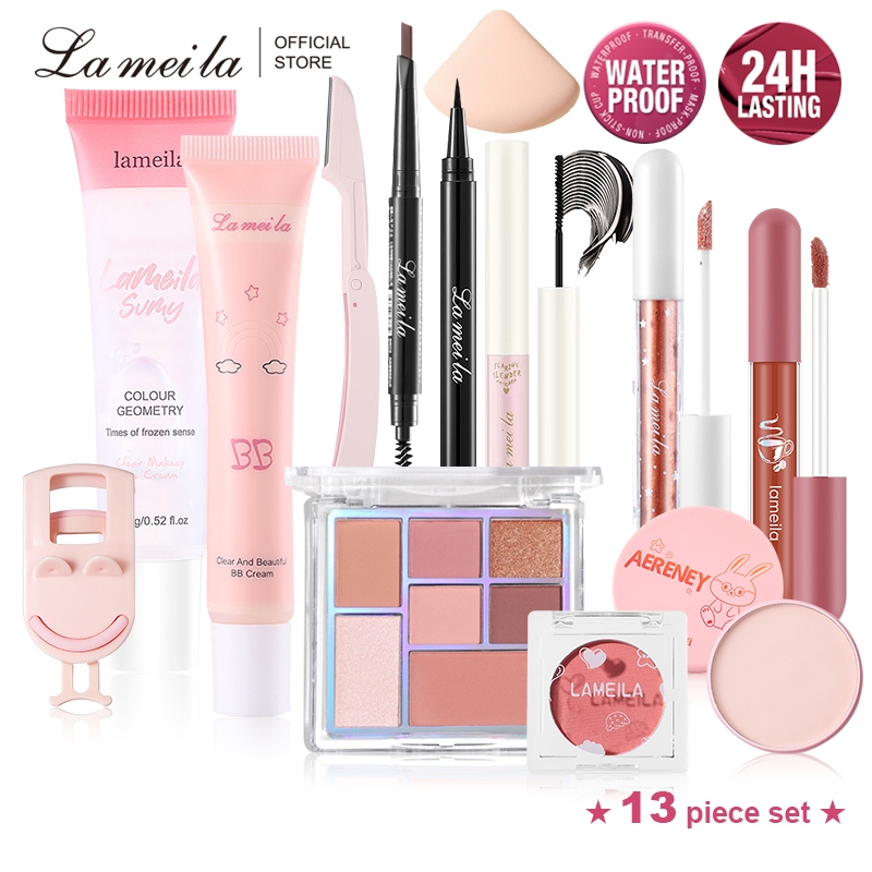 Lameila Cosmetics Beauty Set 13 ชิ้นกันน้ําติดทนนาน Sweatproof