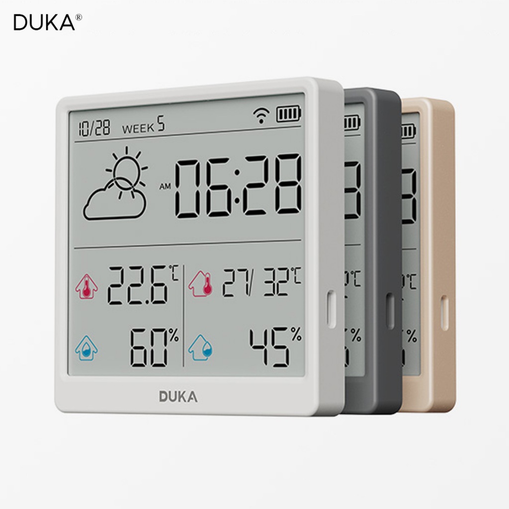 Duka TH3 เครื่องวัดอุณหภูมิและความชื้นอัจฉริยะ Type-C ชาร์จทํางานร่วมกับเครือข่าย WiFi จอแสดงผลสี LCD ขนาด 4.3 นิ้ว