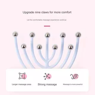 ใหม่มือถือหัวนวดเก้ากรงเล็บหนังศีรษะผ่อนคลายสปานวดลึก9ลูกปัดนวดหวีป้องกันความเครียดหัวนวดหนังศีรษะผ่อนคลายสปาลูกเหล็กแบบพกพานวดหวี