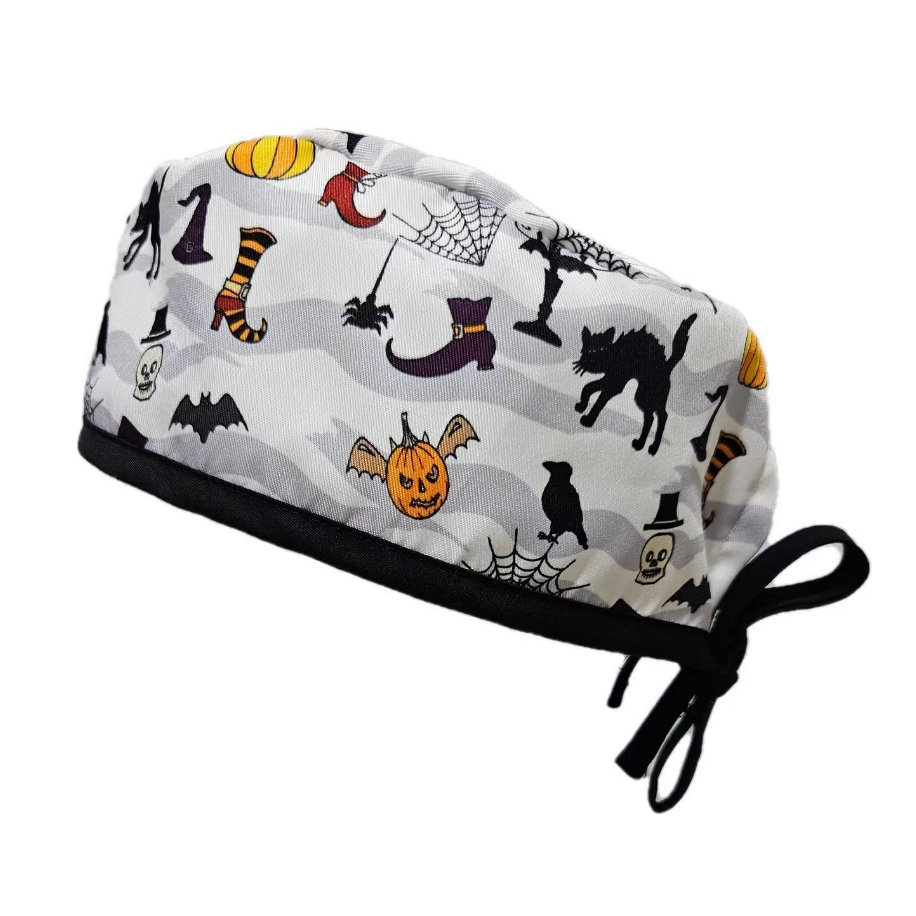 หมวกผ่าตัด หมวกโดมหมอ หมวกห้องผ่าตัดทันตกรรม หมวกผูกเชือกสีทึบทางการแพทย์ หมวกเป่าโถว - รูปที่ 3