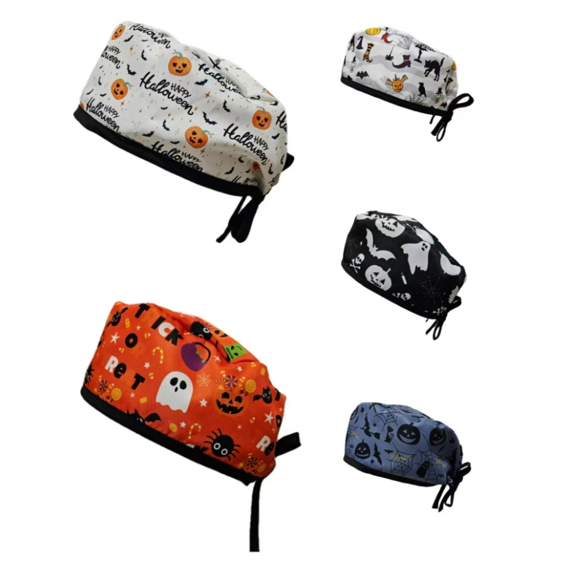 หมวกผ่าตัด หมวกโดมหมอ หมวกห้องผ่าตัดทันตกรรม หมวกผูกเชือกสีทึบทางการแพทย์ หมวกเป่าโถว