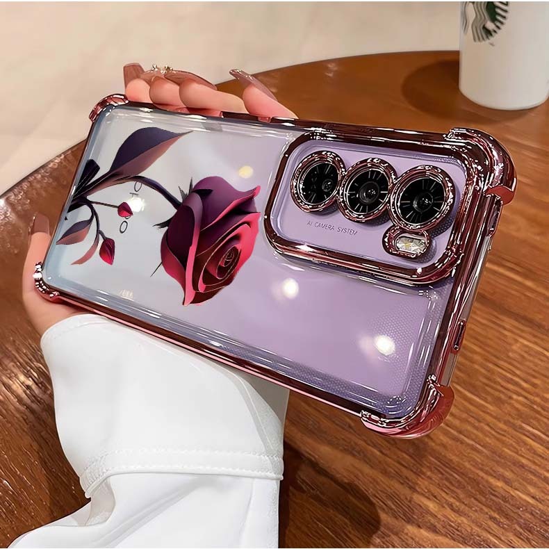 เคส Oppo 12 Pro Reno 11 10 Pro 12Pro 11F 12F Reno11Pro 8Z 7Z 8 6 5 5Gเคสโทรศัพท์ใสหรูหราความงามกันกระแทกหนาAir Cushion Anti-Fall