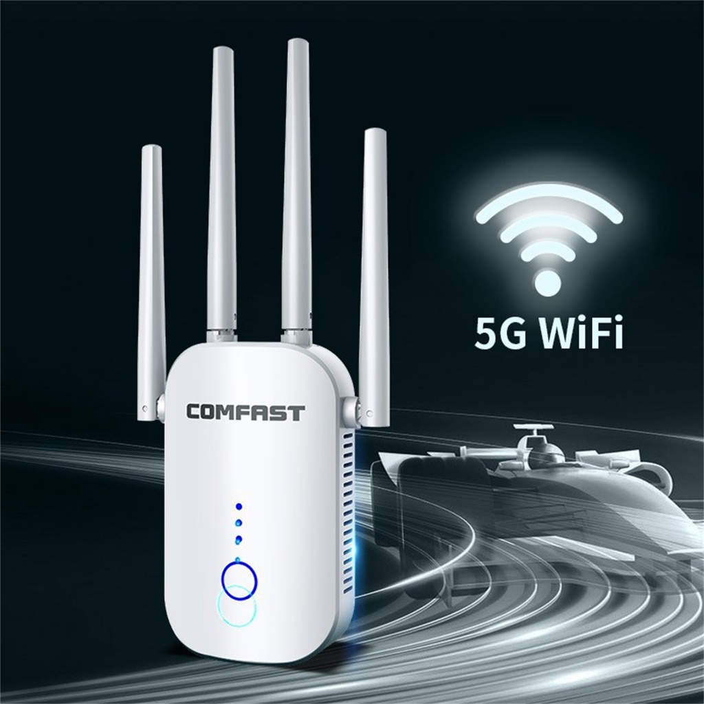 Comfast CF-WR758AC 1200Mbps 5GHz WiFi repeater WiFi เพิ่มพอร์ต LAN/WAN 2.4GHz และ 5.8GHz ไร้สาย 4 X 