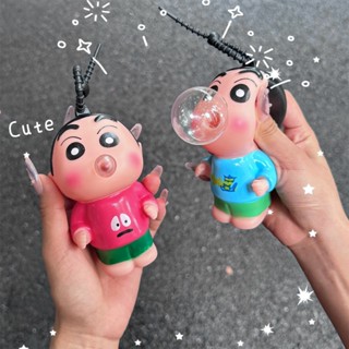 การ์ตูนเครยอนชินจังพวงกุญแจบีบฟองของเล่นกระเป๋าจี้อุปกรณ์เสร…