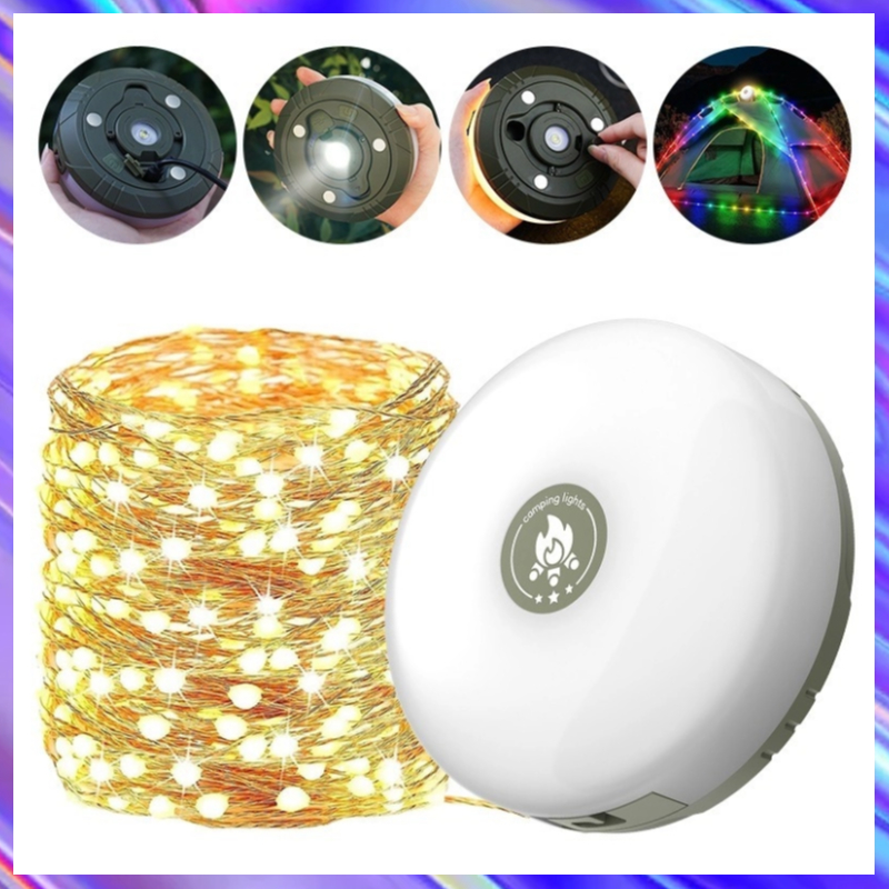 โคมไฟระย้าลวด LED ตั้งแคมป์ในร่ม/กลางแจ้ง สําหรับเต็นท์และบรรยากาศ