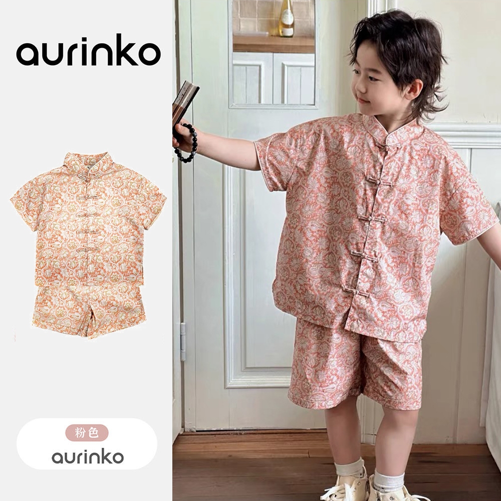 [Aurinko] เสื้อผ้าเด็กผู้ชาย เสื้อผ้าเด็กผู้ชาย เครื่องแต่งกายแบบดั้งเดิม Hanfu Cheongsam และ Cheongsam 1-10 ปี เสื้อผ้าเด็กเทรนด์