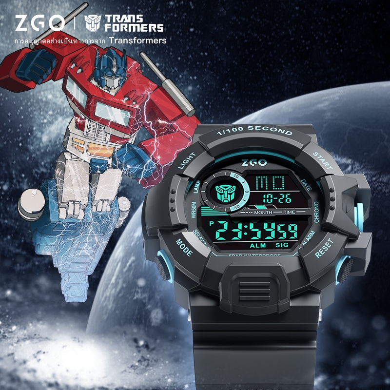 ZGO x นาฬิกาข้อมือ ทรานฟอร์เมอร์ นาฬิกาผู้ชาย นักเรียน อินเทรนด์ กีฬา กันน้ำ 7531