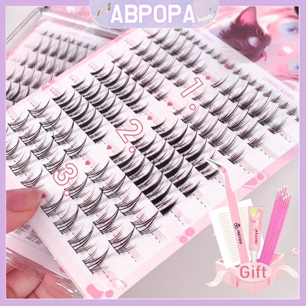 Abpopa Ineyoo 146PCS C Curl Eyelashes Maiden Bushy Self-Adhesive Eyelash Extensions