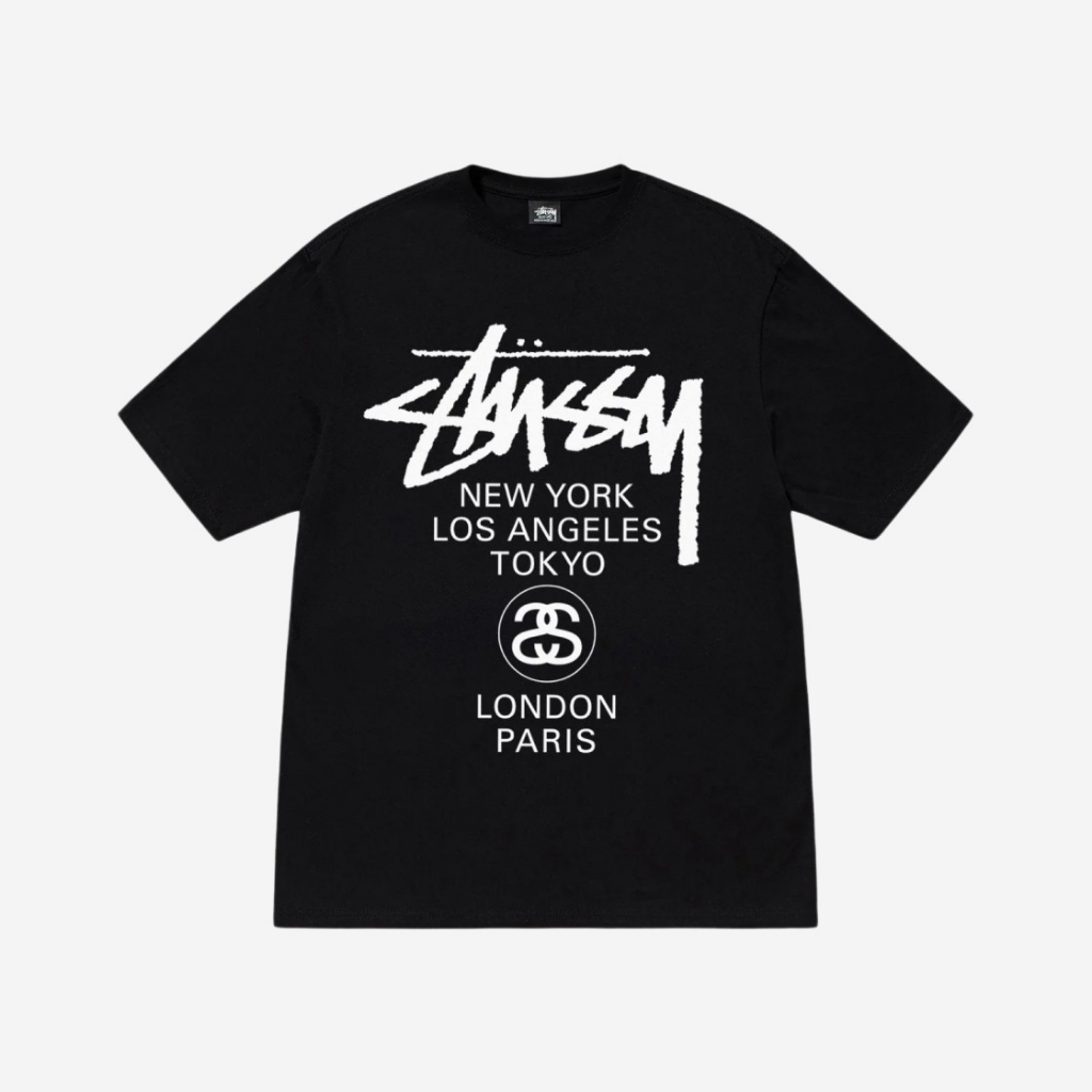 เสื้อยืด Stussy World Tour แท้ 100% สีดํา