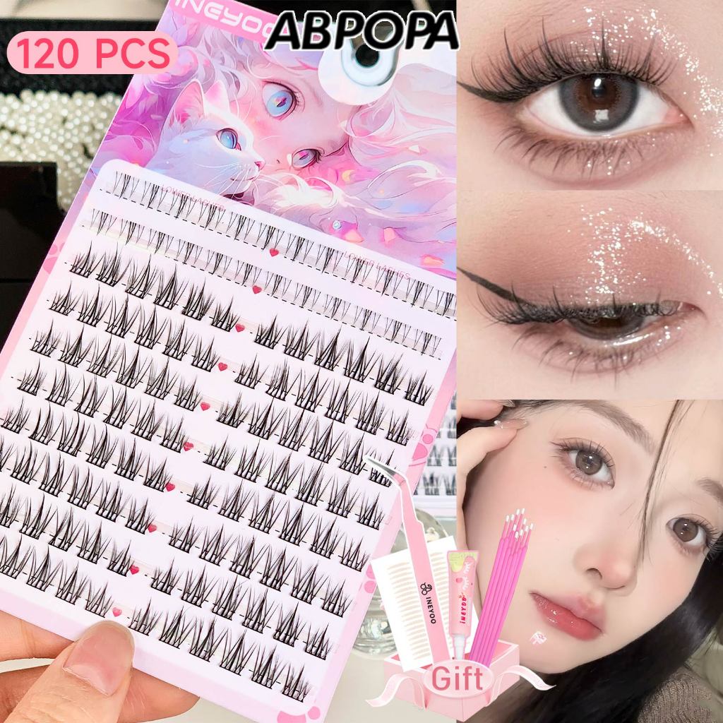 Ineyoo C Curl Eyelashes Soft Light Nude หลอดเลือดดําธรรมชาตินํากลับมาใช้ใหม่ 136 ชิ้น