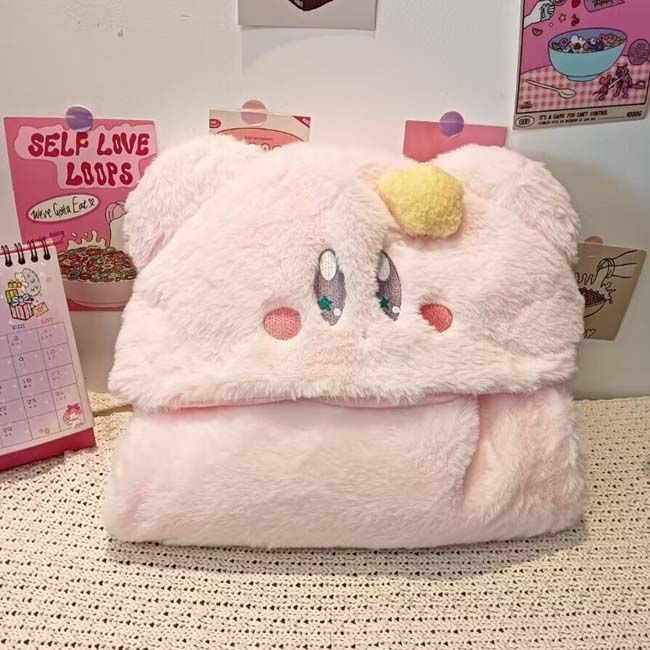 เสื้อคลุมมีฮู้ด Pink Star Kirby เสื้อคลุมตุ๊กตา ผ้าห่มเครื่องปรับอากาศที่อบอุ่น