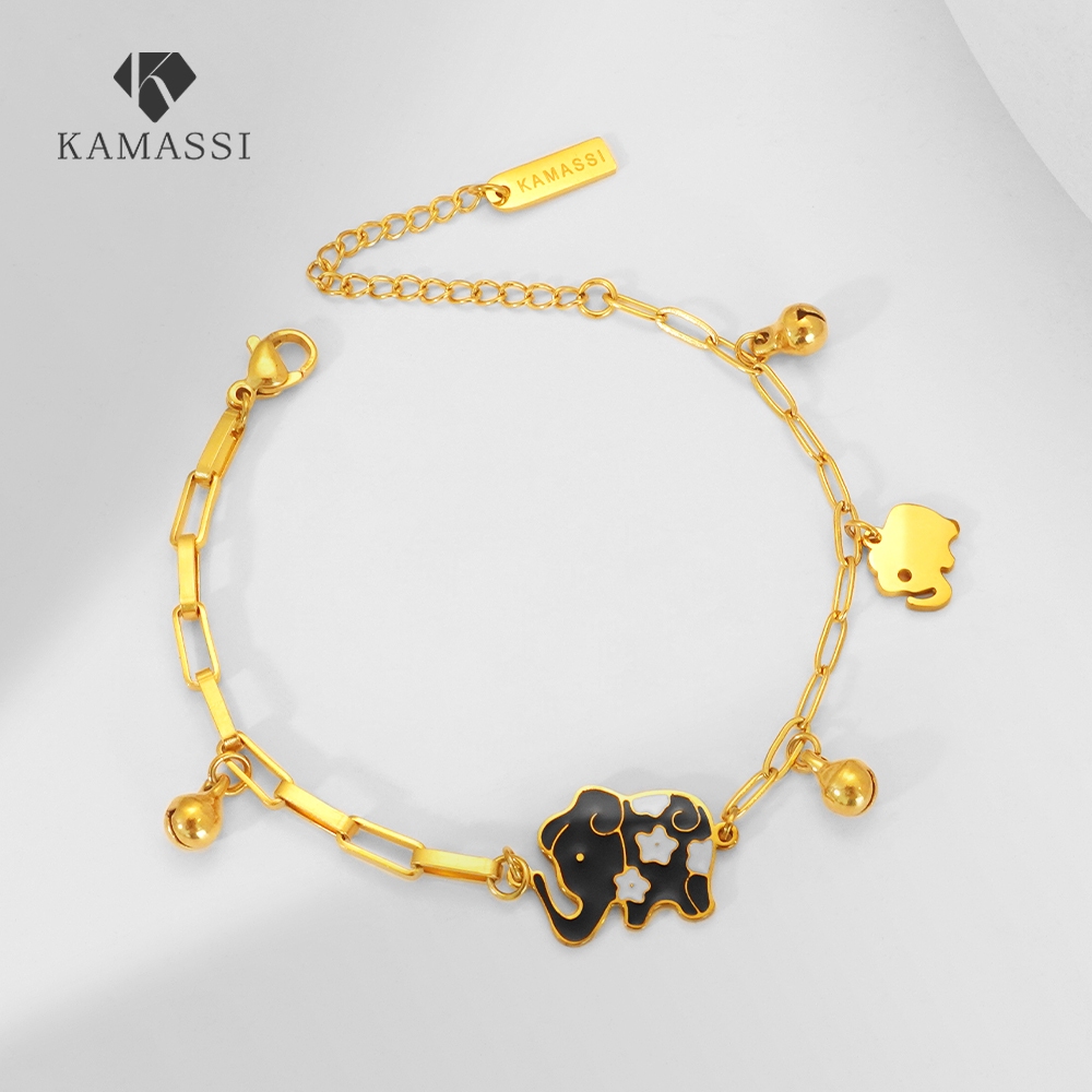 KAMASSI สร้อยข้อมือตัวอักษรสแตนเลส แพ้ง่าย สแตนเลส ไม่ลอก อย่าจางหาย [ของขวัญฟรี]กล่องอัญมณี*1 B2073